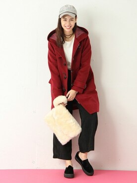 「Honeys（ハニーズ）のアイテム（ダッフルコート）」を使った、ハニーズさん（レディース・161cm）の秋コーディネート