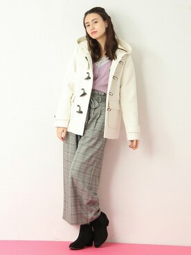 「Honeys（ハニーズ）のアイテム（ダッフルコート）」を使った、ハニーズさん（レディース・161cm）の秋コーディネート