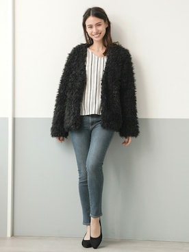 「Honeys（ハニーズ）のアイテム（その他アウター）」を使った、ハニーズさん（レディース・161cm）の秋コーディネート