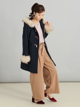 「Honeys（ハニーズ）のアイテム（ダッフルコート）」を使った、ハニーズさん（レディース・161cm）の冬コーディネート