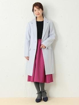 「Honeys（ハニーズ）のアイテム（チェスターコート）」を使った、ハニーズさん（レディース・161cm）の冬コーディネート