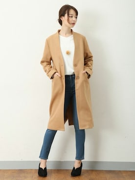 「Honeys（ハニーズ）のアイテム（その他アウター）」を使った、ハニーズさん（レディース・166cm）の冬コーディネート