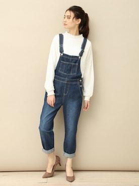 「Honeys（ハニーズ）のアイテム（オールインワン・サロペット）」を使った、ハニーズさん（レディース・161cm）の冬コーディネート
