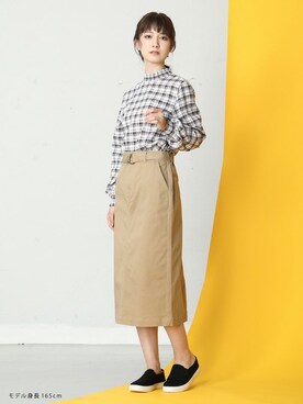 「ハイネックトップス」｜ハニーズさん（レディース・165cm）の夏コーディネート