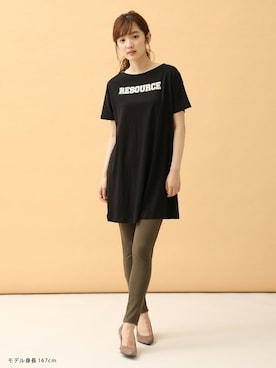 「ハニーズ」｜「アイテム（チュニック）」を使った、ハニーズさん（レディース・167cm）の夏コーディネート