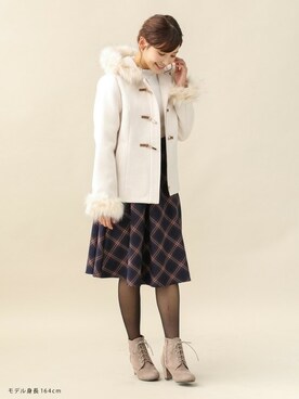 「ハニーズ」｜「アイテム（ダッフルコート）」を使った、ハニーズさん（レディース・164cm）の秋コーディネート