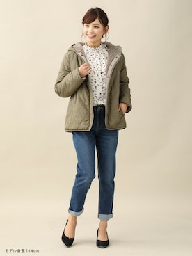 「Honeys（ハニーズ）のアイテム（ブルゾン）」を使った、ハニーズさん（レディース・164cm）の秋コーディネート
