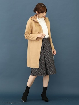 「Honeys（ハニーズ）のアイテム（ダッフルコート）」を使った、ハニーズさん（レディース・168cm）の秋コーディネート