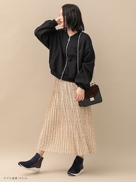 「Honeys（ハニーズ）のアイテム（ブルゾン）」を使った、ハニーズさん（レディース・165cm）の冬コーディネート