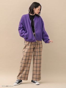 「Honeys（ハニーズ）のアイテム（ブルゾン）」を使った、ハニーズさん（レディース・165cm）の冬コーディネート