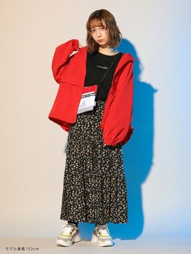 「Honeys（ハニーズ）のアイテム（ブルゾン）」を使った、ハニーズさん（レディース・152cm）の冬コーディネート
