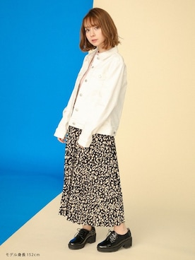 「Honeys」｜「アイテム（デニムジャケット）」を使った、ハニーズさん（レディース・152cm）の春コーディネート