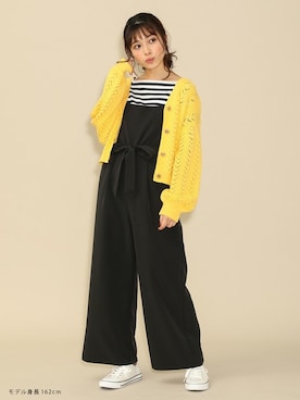 「Honeys（ハニーズ）のアイテム（オールインワン・サロペット）」を使った、ハニーズさん（レディース・162cm）の春コーディネート