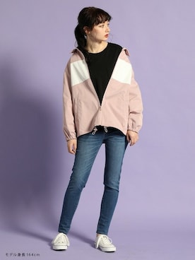 「Honeys（ハニーズ）のアイテム（ブルゾン）」を使った、ハニーズさん（レディース・164cm）の春コーディネート