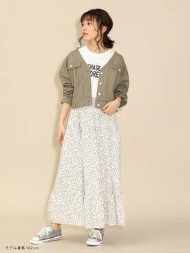 「Honeys」｜「アイテム（デニムジャケット）」を使った、ハニーズさん（レディース・162cm）の春コーディネート