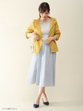 「Honeys（ハニーズ）のアイテム（ブルゾン）」を使った、ハニーズさん（レディース・168cm）の春コーディネート
