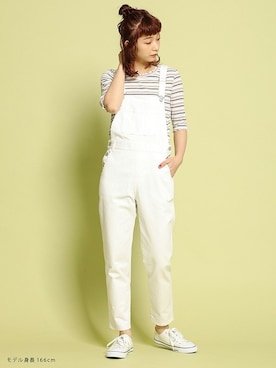 「Honeys（ハニーズ）のアイテム（オールインワン・サロペット）」を使った、ハニーズさん（レディース・166cm）の春コーディネート