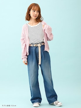 「Honeys（ハニーズ）のアイテム（ブルゾン）」を使った、ハニーズさん（レディース・152cm）の春コーディネート