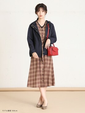「Honeys（ハニーズ）のアイテム（その他アウター）」を使った、ハニーズさん（レディース・168cm）の秋コーディネート