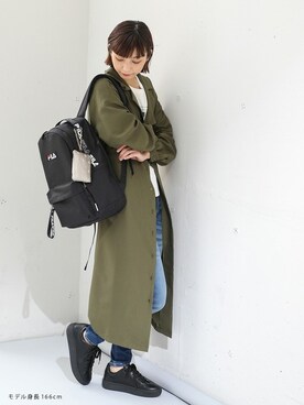 「Honeys（ハニーズ）のアイテム（シャツワンピース）」を使った、ハニーズさん（レディース・166cm）の秋コーディネート