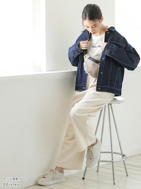 「Honeys（ハニーズ）のアイテム（デニムジャケット）」を使った、ハニーズさん（レディース・162cm）の秋コーディネート