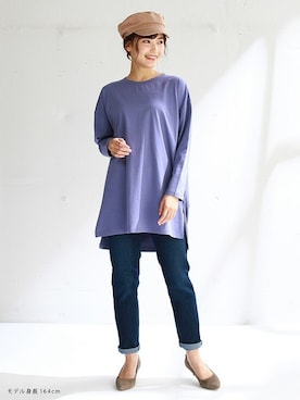 「Honeys（ハニーズ）のアイテム（その他トップス）」を使った、ハニーズさん（レディース・160cm）の秋コーディネート
