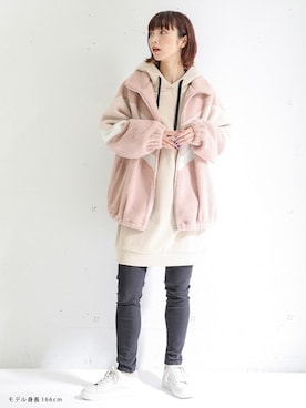 「Honeys（ハニーズ）のアイテム（ブルゾン）」を使った、ハニーズさん（レディース・166cm）の秋コーディネート