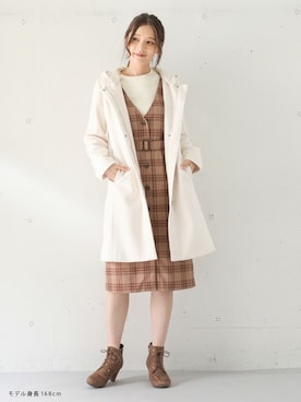 「Honeys（ハニーズ）のアイテム（ダウンジャケット/コート）」を使った、ハニーズさん（レディース・168cm）の秋コーディネート
