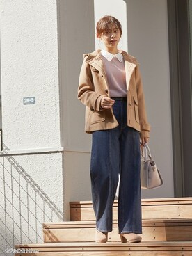「Honeys（ハニーズ）のアイテム（ダッフルコート）」を使った、ハニーズさん（レディース・161cm）の冬コーディネート