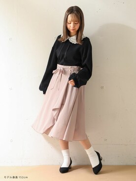 「Honeys（ハニーズ）のアイテム（その他トップス）」を使った、ハニーズさん（レディース・152cm）の春コーディネート