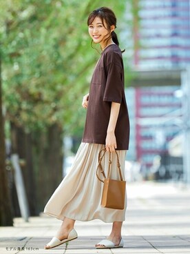 「Honeys（ハニーズ）のアイテム（その他トップス）」を使った、ハニーズさん（レディース・163cm）の夏コーディネート