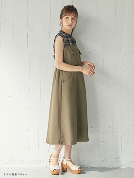 「Honeys」｜「アイテム（ジャンパースカート）」を使った、ハニーズさん（レディース・160cm）の夏コーディネート