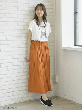 「Honeys（ハニーズ）のアイテム（スリッポン）」を使った、ハニーズさん（レディース・162cm）の夏コーディネート