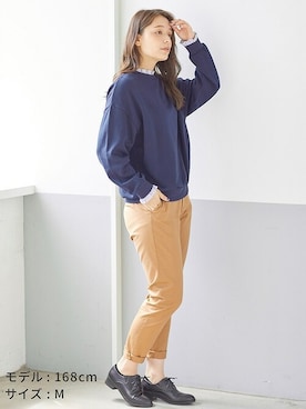 「Honeys（ハニーズ）のアイテム（チノパンツ）」を使った、ハニーズさん（レディース・168cm）の秋コーディネート