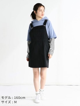 「Honeys」｜「アイテム（ジャンパースカート）」を使った、ハニーズさん（レディース・160cm）の冬コーディネート