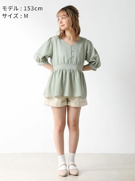 「Honeys」｜「アイテム（レッグウェア）」を使った、ハニーズさん（レディース・153cm）の春コーディネート