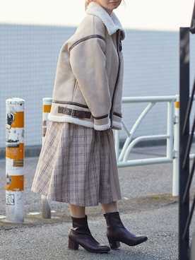 「Honeys（ハニーズ）のアイテム（ブルゾン）」を使った、ハニーズさん（レディース・153cm）の秋コーディネート