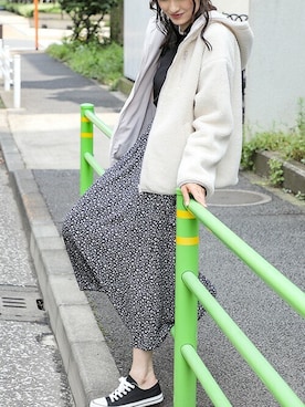 「Honeys（ハニーズ）のアイテム（ブルゾン）」を使った、ハニーズさん（レディース・163cm）の冬コーディネート