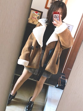 「ESPERANZA（エスペランサ）のアイテム（ローファー）」を使った、natsumi096578さん（レディース・144cm）の冬コーディネート