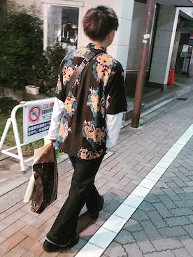 「Eddie Bauer（エディーバウアー）のアイテム（デニムパンツ）」を使った、yasukeさん（メンズ・163cm）の春コーディネート