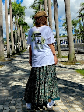 「oversize」｜「アイテム（キャスケット）」を使った、Wingss.さん（レディース・153cm）の夏コーディネート