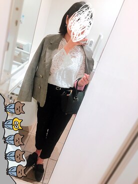 「スリッパ」｜「アイテム（アクセサリー）」を使った、maaa。さん（レディース・154cm）の秋コーディネート