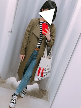 「Lisa Larson（リサラーソン）のアイテム（バッグ）」を使った、maaa。さん（レディース・154cm）の春コーディネート