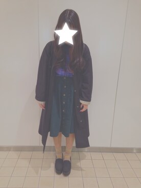 「厚底」｜「アイテム（トレンチコート）」を使った、   ｒｉｋａ さん（レディース・158cm）の冬コーディネート