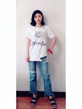 「LAP（ラップ）のアイテム（トップス）」を使った、AnaisWさん（レディース・166cm）の夏コーディネート