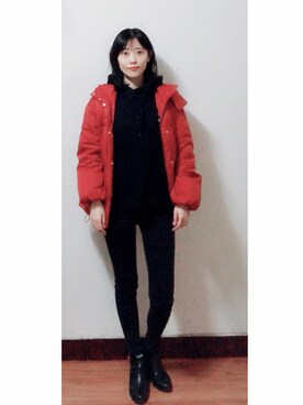 「COCO DEAL（ココディール）のアイテム（ダウンジャケット/コート）」を使った、AnaisWさん（レディース・166cm）の秋コーディネート