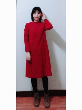 「AIMER（エメ）のアイテム（パンツ）」を使った、AnaisWさん（レディース・166cm）の冬コーディネート