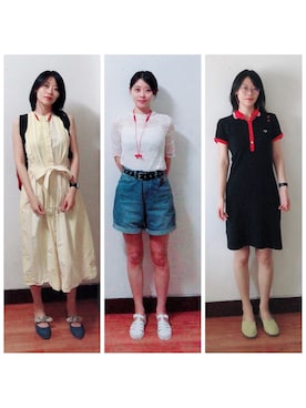 「CLANE（クラネ）のアイテム（カーゴパンツ）」を使った、AnaisWさん（レディース・165cm）の夏コーディネート