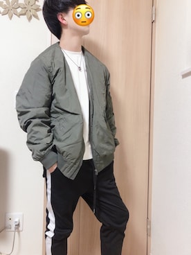 「WEGO（ウィゴー）のアイテム（スウェットパンツ）」を使った、ゆうとさん（メンズ・174cm）の冬コーディネート