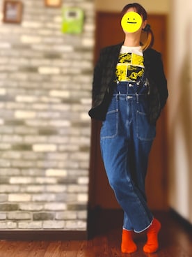 「アラフォーコーデ」｜「アイテム（オールインワン・サロペット）」を使った、Ovangelion4.3さん（レディース・161cm）の冬コーディネート